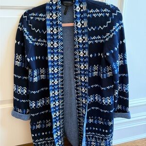 BCBGMaxAzria Navy and Light Blue Knit Cardigan